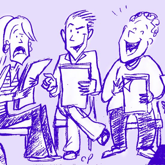 actors rehearsing by chari pere