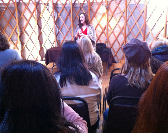 Bonnie Gillespie Teaching in a Yurt