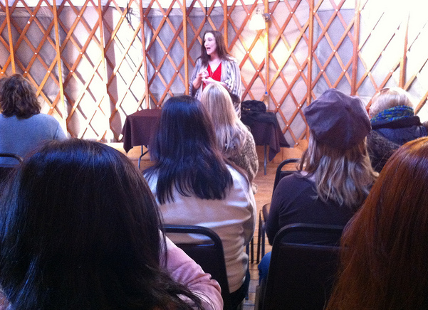 Bonnie Gillespie Teaching in a Yurt