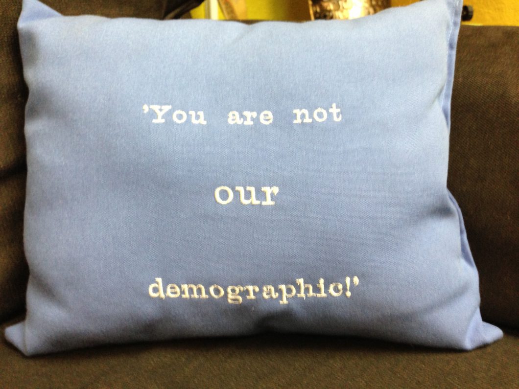 you are not our demographic pillow bonnie gillespie bite me casting office