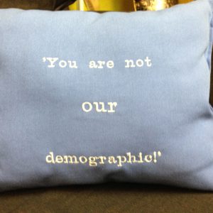 you are not our demographic pillow bonnie gillespie bite me casting office