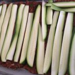 zucchini lasagna first layer of zucchini