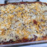 zucchini lasagna out of the oven