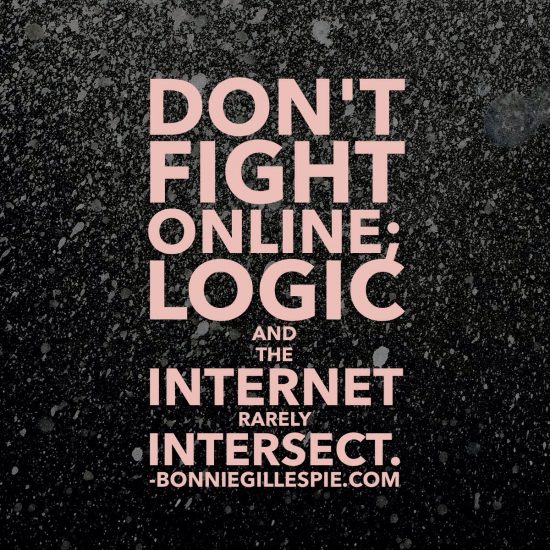 dont fight online logic and the internet rarely intersect bonnie gillespie
