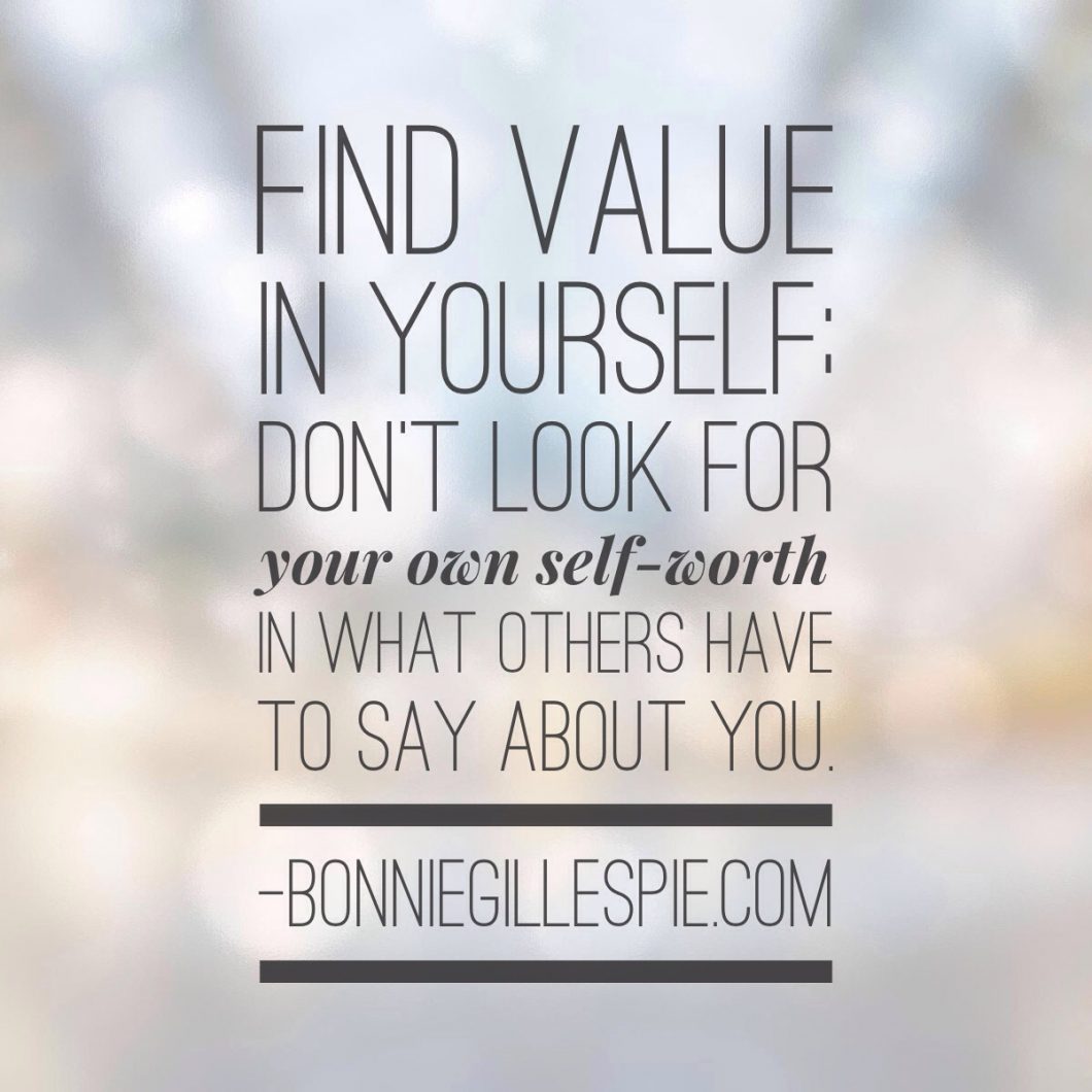find value in yourself bonnie gillespie
