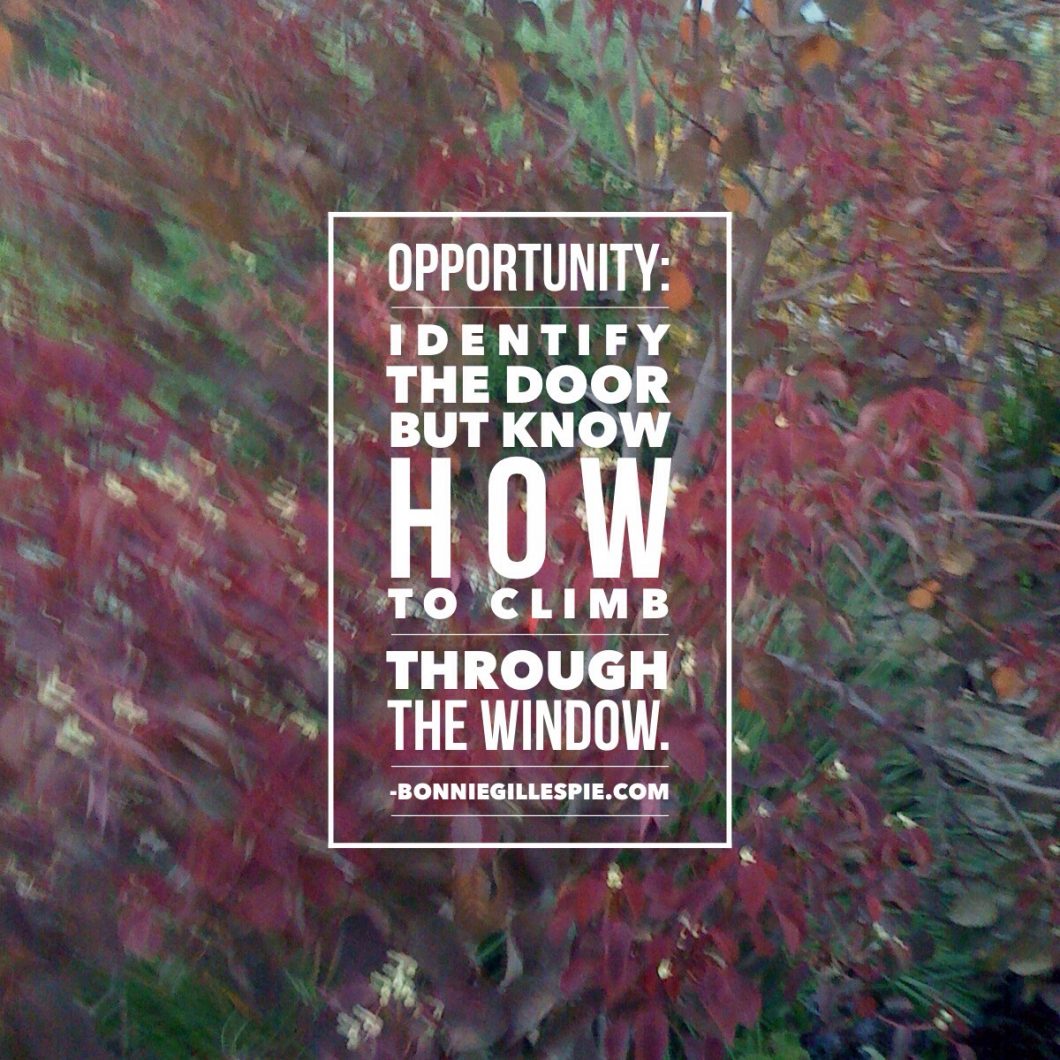 opportunity door window bonnie gillespie