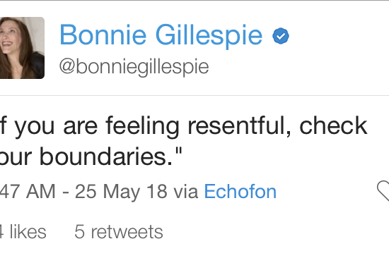 feeling resentful check boundaries bonnie gillespie
