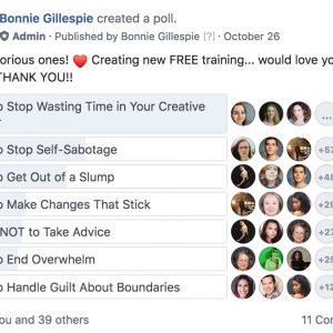 bonnie gillespie free training survey in smfa fb group