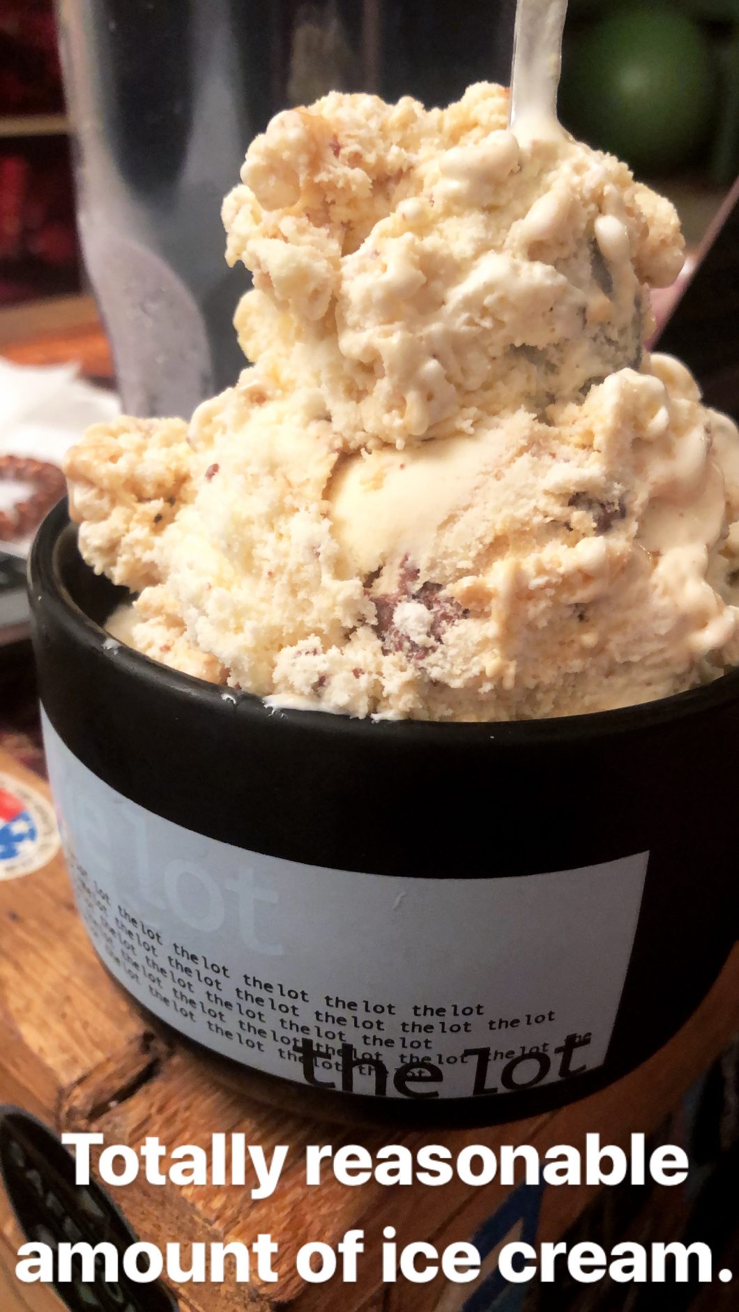 Totally reasonable amount of ice cream for Bonnie Gillespie.
