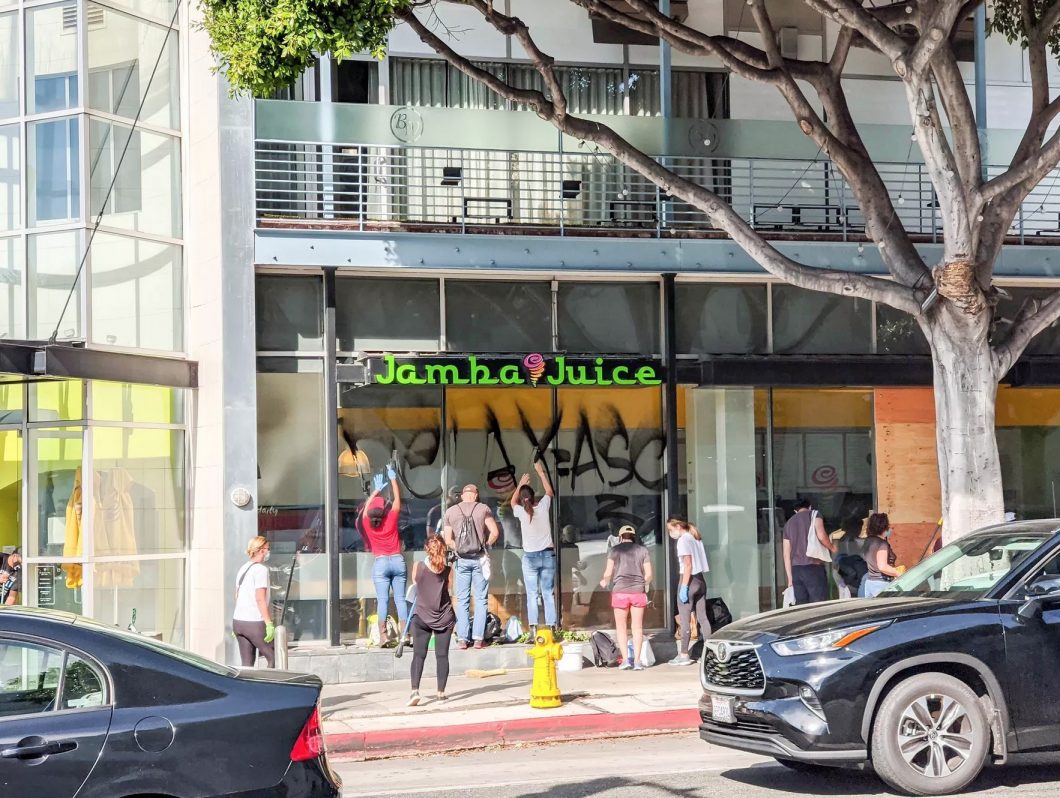 Vandalized -- Jamba Juice Santa Monica, June 1, 2020