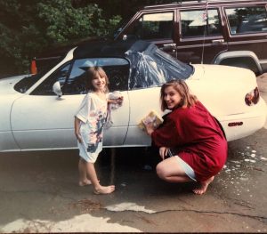 bonnie and tiffany gillespie washing the miata tictac 1989