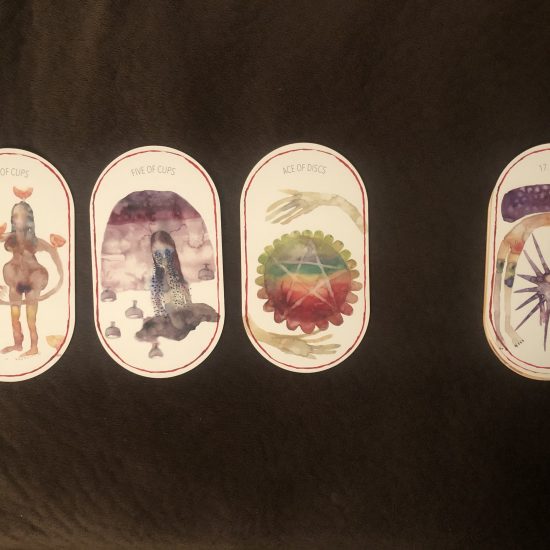 Luminous Void Tarot spread for Bonnie Gillespie's first assignment, Writing for the Tarot with Ariel Gore
