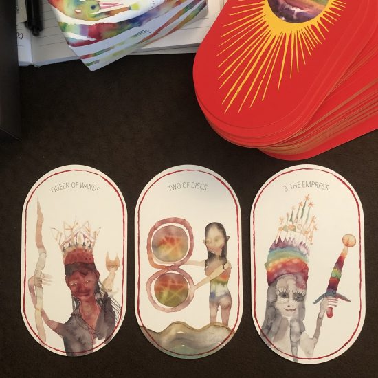Luminous Void Tarot spread for Bonnie Gillespie's second assignment, Writing for the Tarot with Ariel Gore