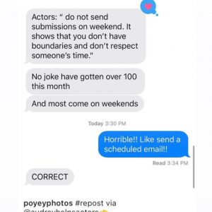 vanie poyey audrey helps actors agent email bullshit