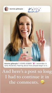 Bonnie Gillespie - 3 years sober - Oct. 16, 2019