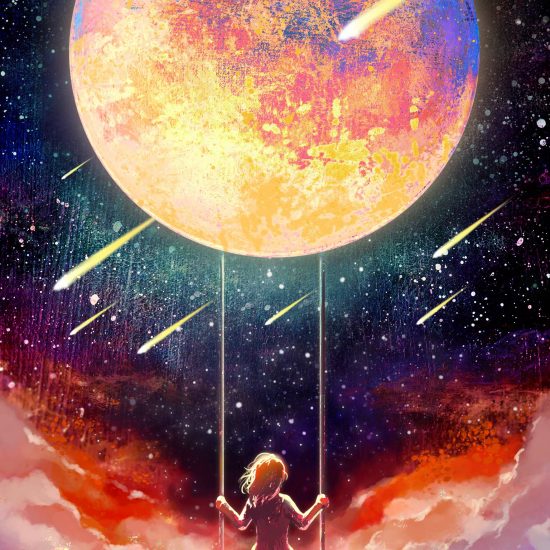 paint-by-number swinging on the moon