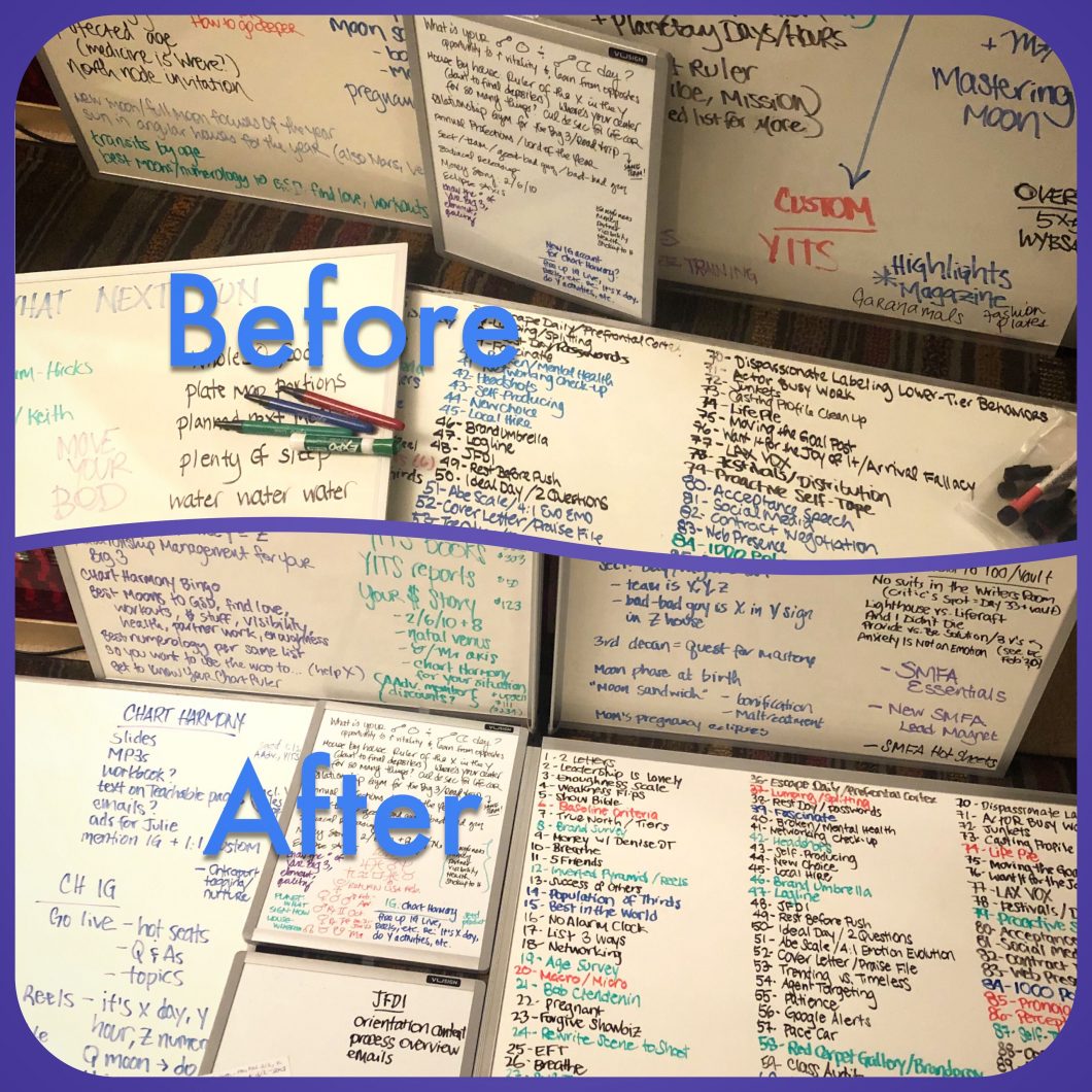 whiteboards before and after