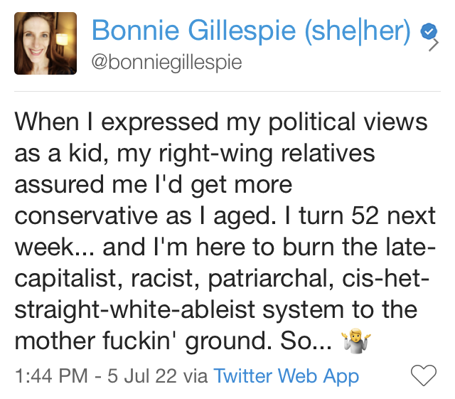 Bonnie Gillespie is opinionated.