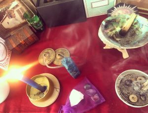 simple altar, simple spell, keep it doable - that's chart harmony - bonnie gillespie - charlsie astrologer bonnie daughter