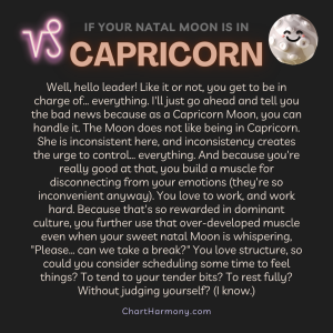 Natal Moon in Capricorn - Chart Harmony by Bonnie Gillespie