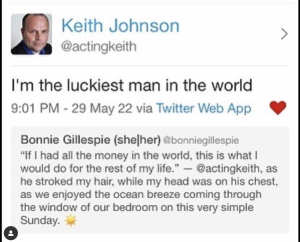 Keith Johnson luckiest man in the world tweet 2022
