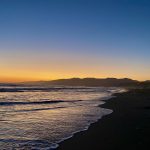 santa monica beach at night