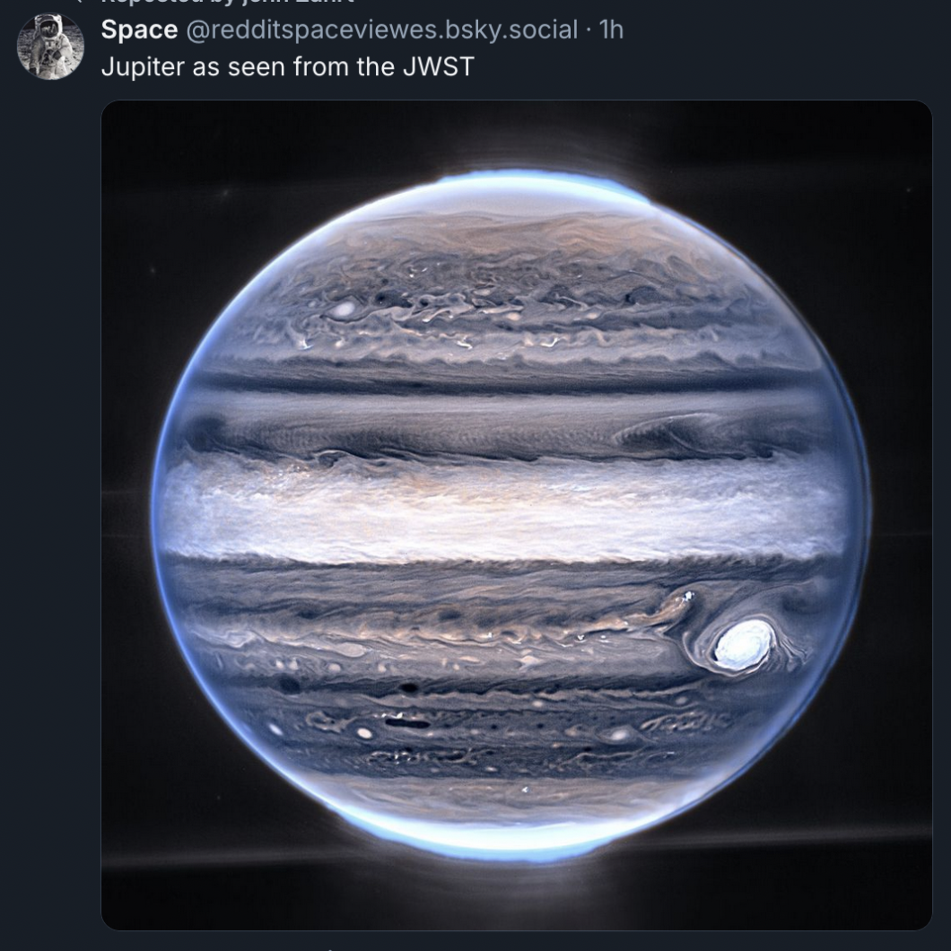 Jupiter by way of the James Webb Space Telescope, March 2025