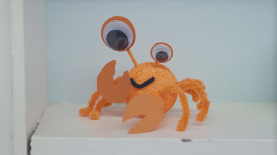 cute little crab on shelf in 44 pages documentary