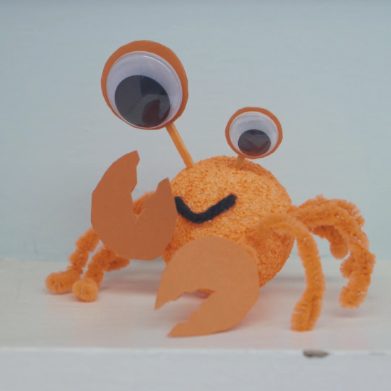 cute little crab on shelf in 44 pages documentary
