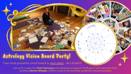 happy white lady sitting in a floor filled with vision board images and supplies