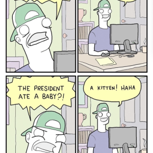 cartoon character experiencing screens of terror and giggles